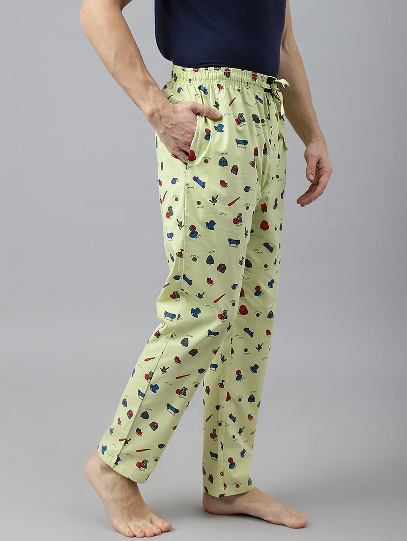 yellow printed cotton pyjama - 21016744 -  Standard Image - 1