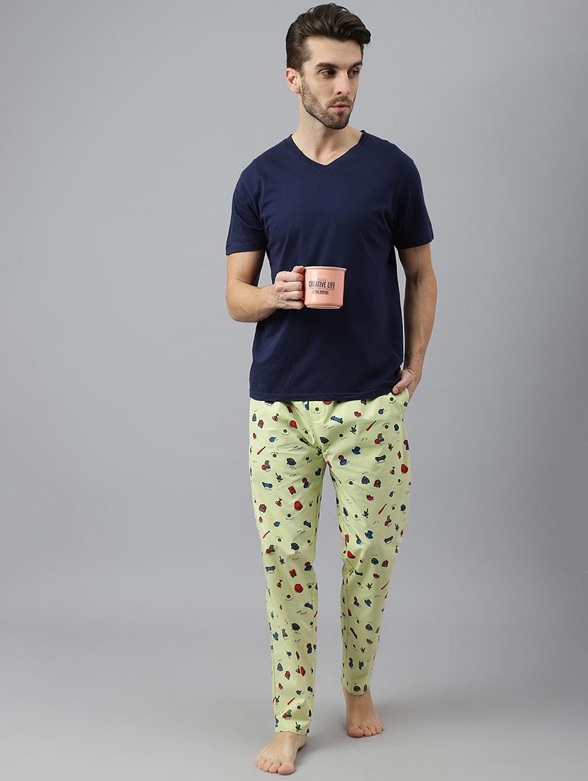 yellow printed cotton pyjama - 21016744 - Standard Image - 4