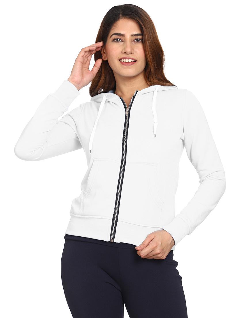 women solid long sleeve hooded sweatshirt - 21017390 - Standard Image - 1