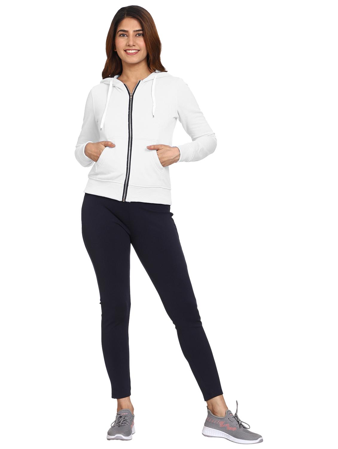 women solid long sleeve hooded sweatshirt - 21017390 - Standard Image - 4