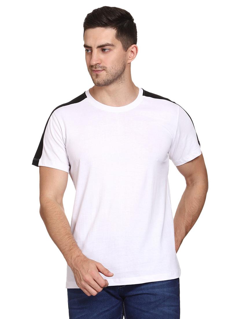 white cotton blend plain tshirt - 21017533 - Zoom Image - 0