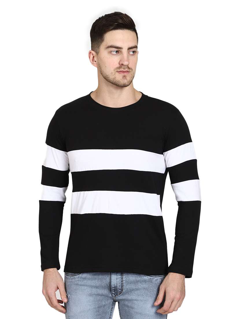 men round neck color block t-shirt