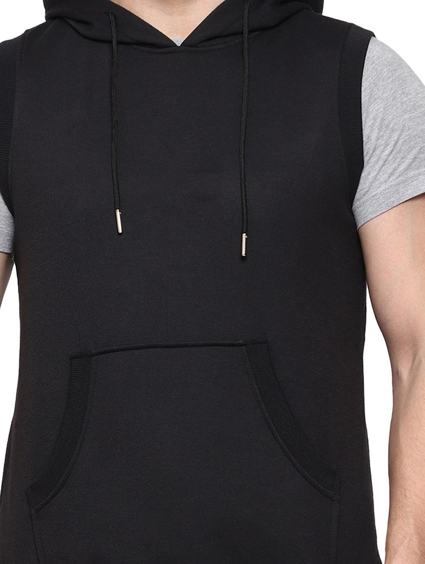 black cotton blend plain sweatshirt - 21017542 - Standard Image - 4