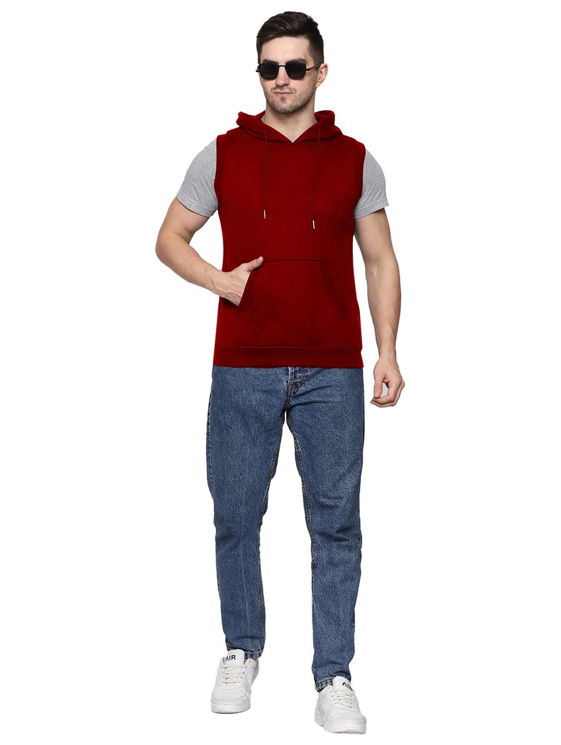 maroon cotton blend plain sweatshirt - 21017543 - Standard Image - 4