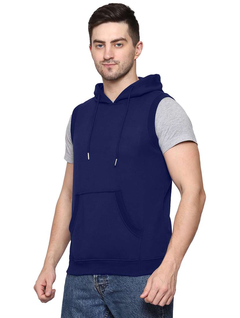 navy blue cotton blend plain sweatshirt - 21017544 - Standard Image - 1