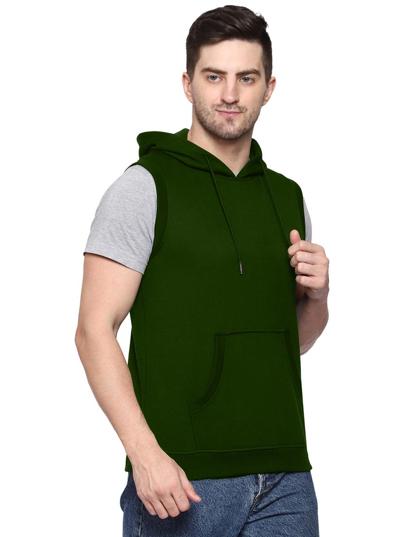 olive cotton blend plain sweatshirt - 21017545 - Standard Image - 1