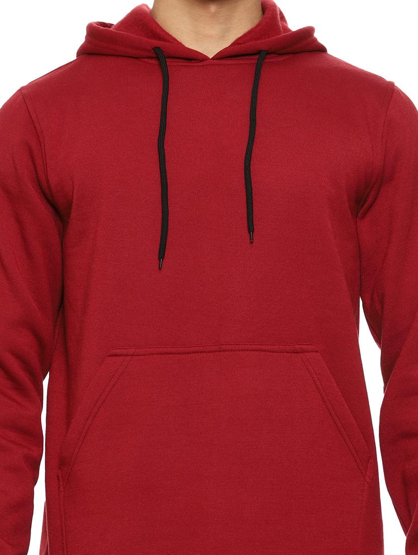 maroon fleece plain sweatshirt - 21017555 - Standard Image - 4