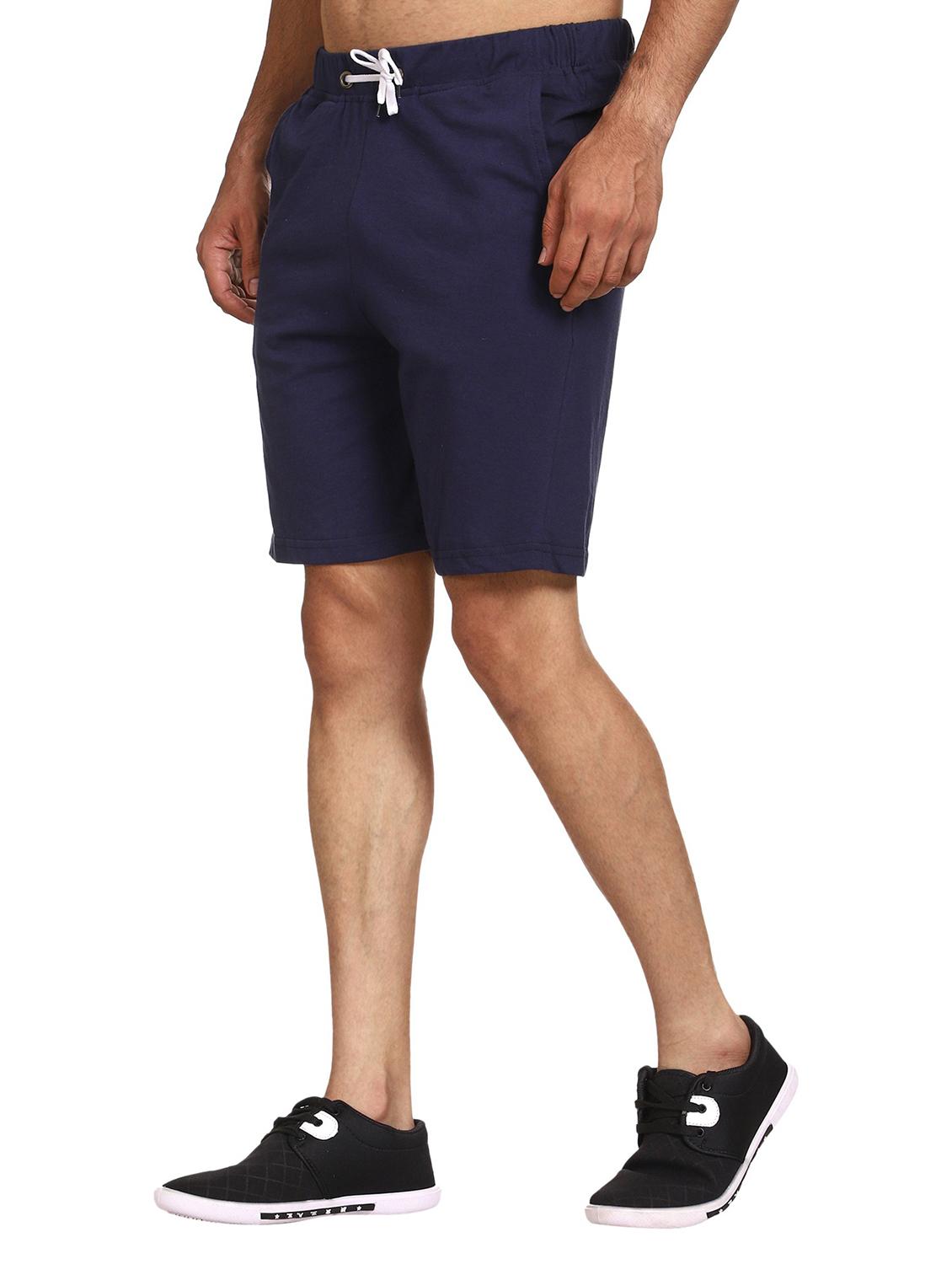 navy blue cotton blend shorts - 21017570 -  Standard Image - 1