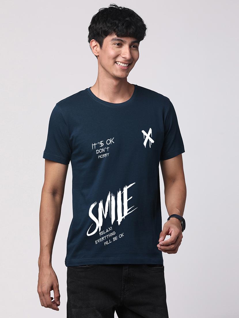 teal cotton chest print tshirt - 21017631 -  Standard Image - 1