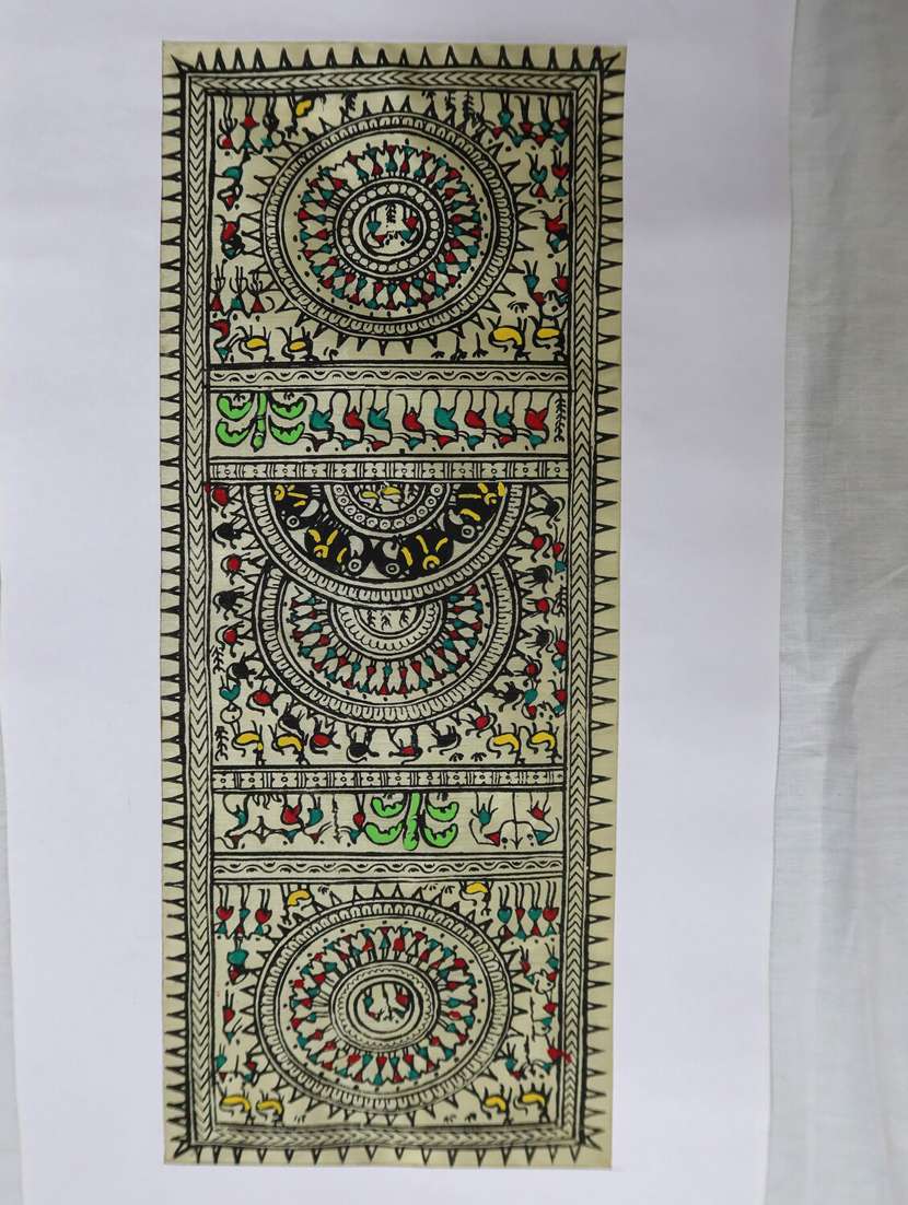 palak saxena handmade wall hanging pattachitra art work on tussar silk for home and office decoration pattachitra painting