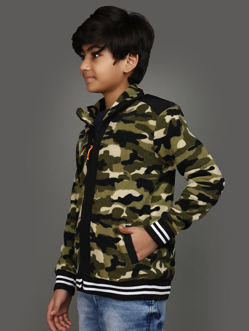 green printed detailed casual jacket - 21017793 - Standard Image - 1