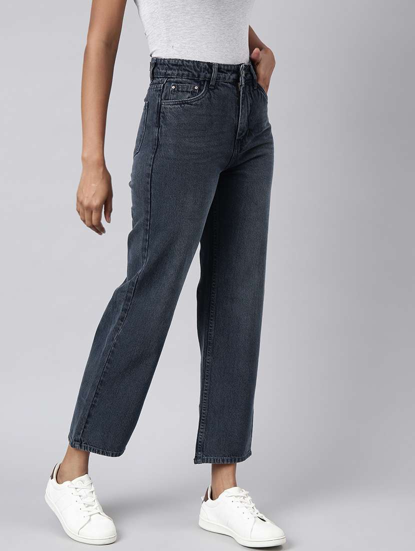 women high rise washed denim jeans - 21017895 -  Standard Image - 1