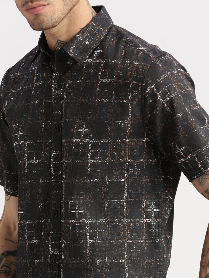 black printed casual shirt - 21017906 - Standard Image - 6