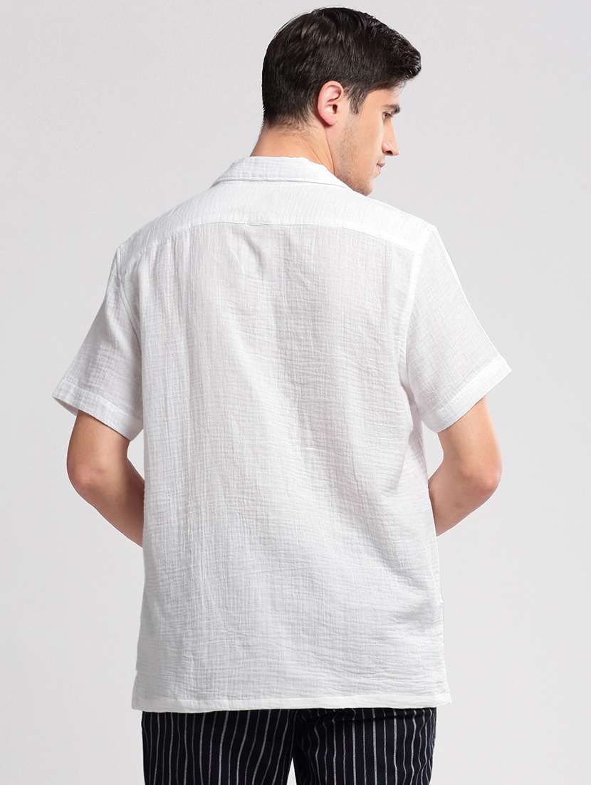 white solid casual shirt - 21017911 - Standard Image - 4