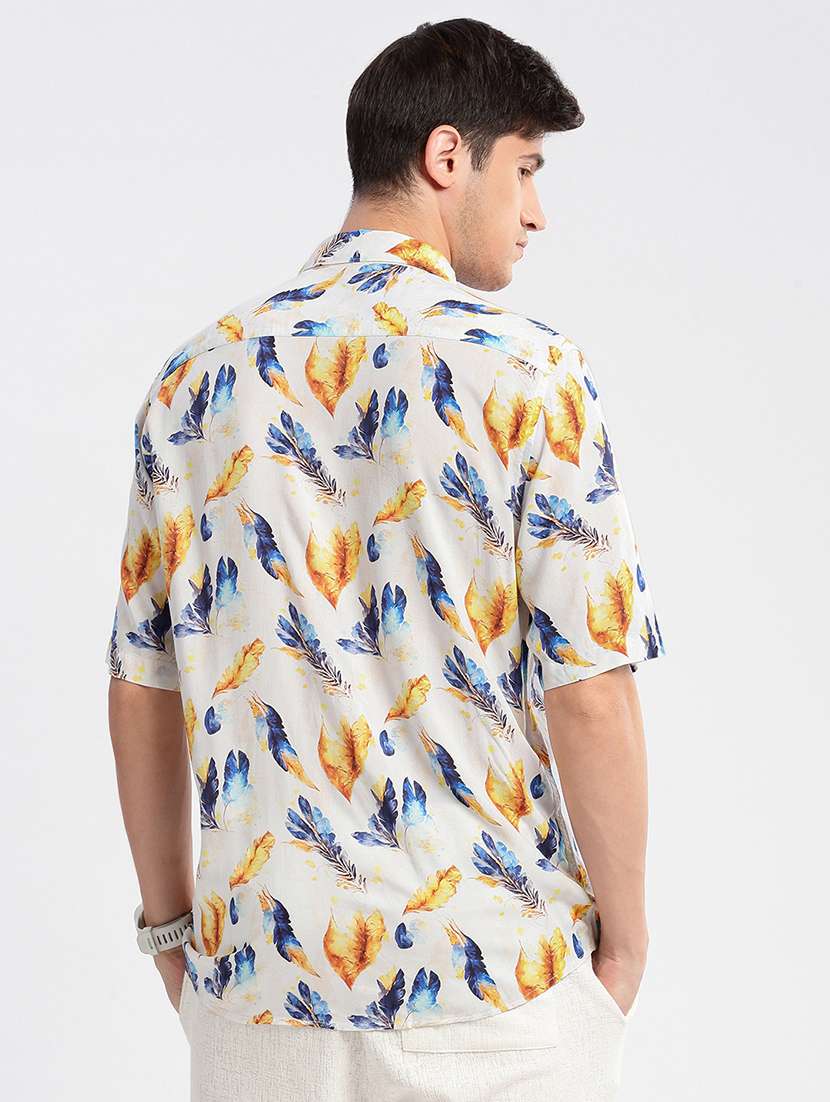 off white printed casual shirt - 21017915 - Standard Image - 4