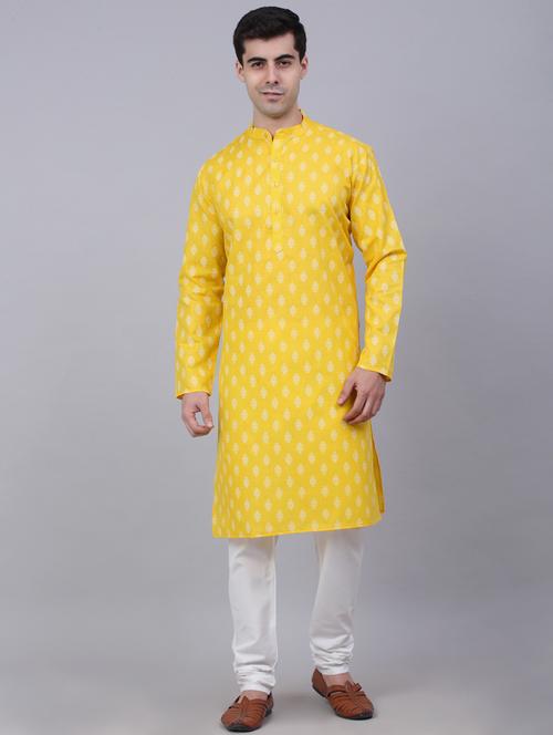 men printed kurta churidar ethnic wear set - 21018184 -  Standard Image - 0
