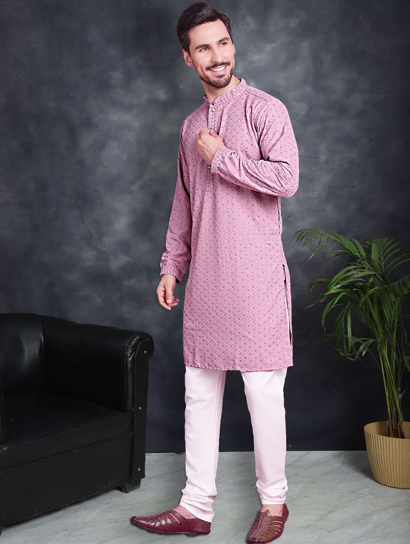 purple cotton kurta churidar ethnic wear set - 21018228 - Standard Image - 1