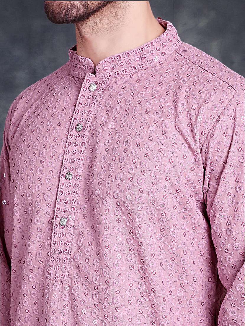 purple cotton kurta churidar ethnic wear set - 21018228 - Standard Image - 4