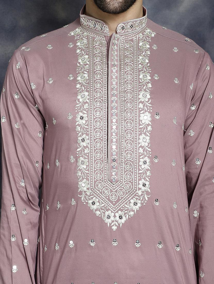 men mandarin neck kurta pyjama ethnic wear set - 21018254 - Standard Image - 6