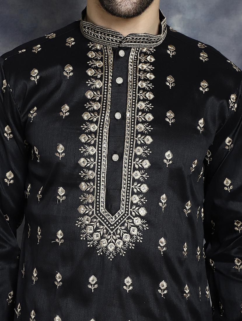 men mandarin neck kurta pyjama ethnic wear set - 21018258 - Standard Image - 6
