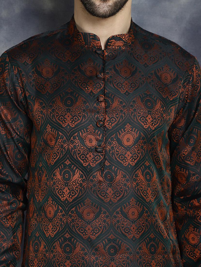 men mandarin neck kurta pyjama ethnic wear set - 21018262 - Standard Image - 6
