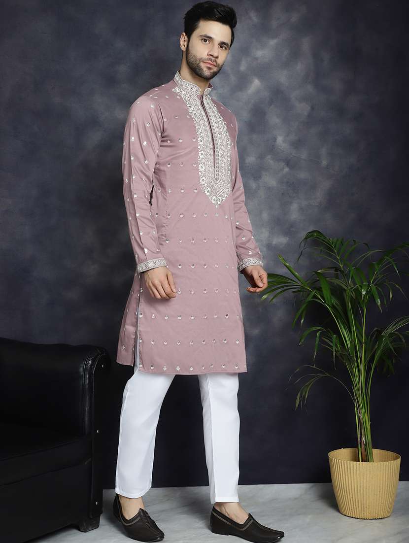 men's chikankari embroidered kurta - 21018290 -  Standard Image - 4