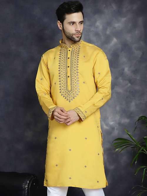 men's sequins embroidered kurta - 21018311 -  Standard Image - 0