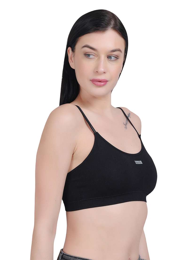 black nylon stickon bra - 21018703 -  Standard Image - 1