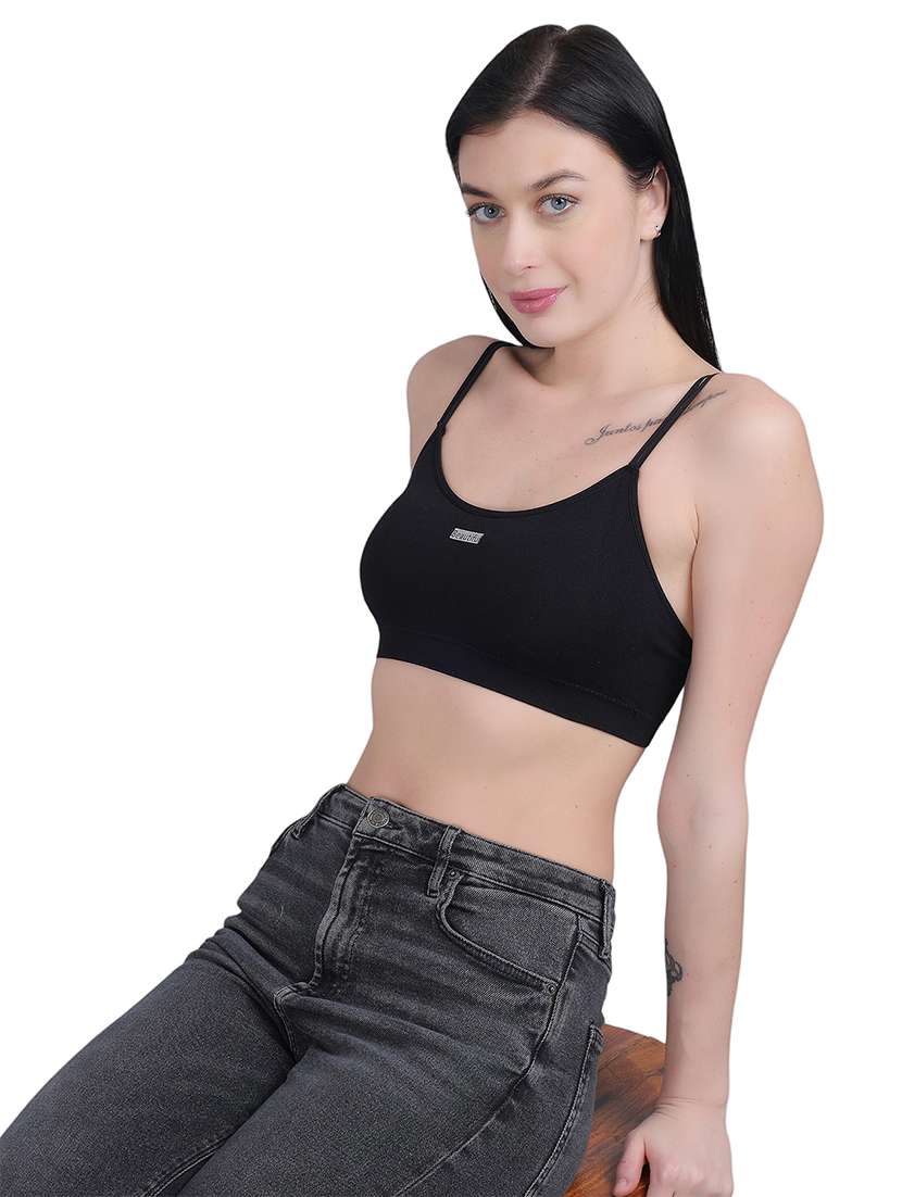 black nylon stickon bra - 21018703 -  Standard Image - 4