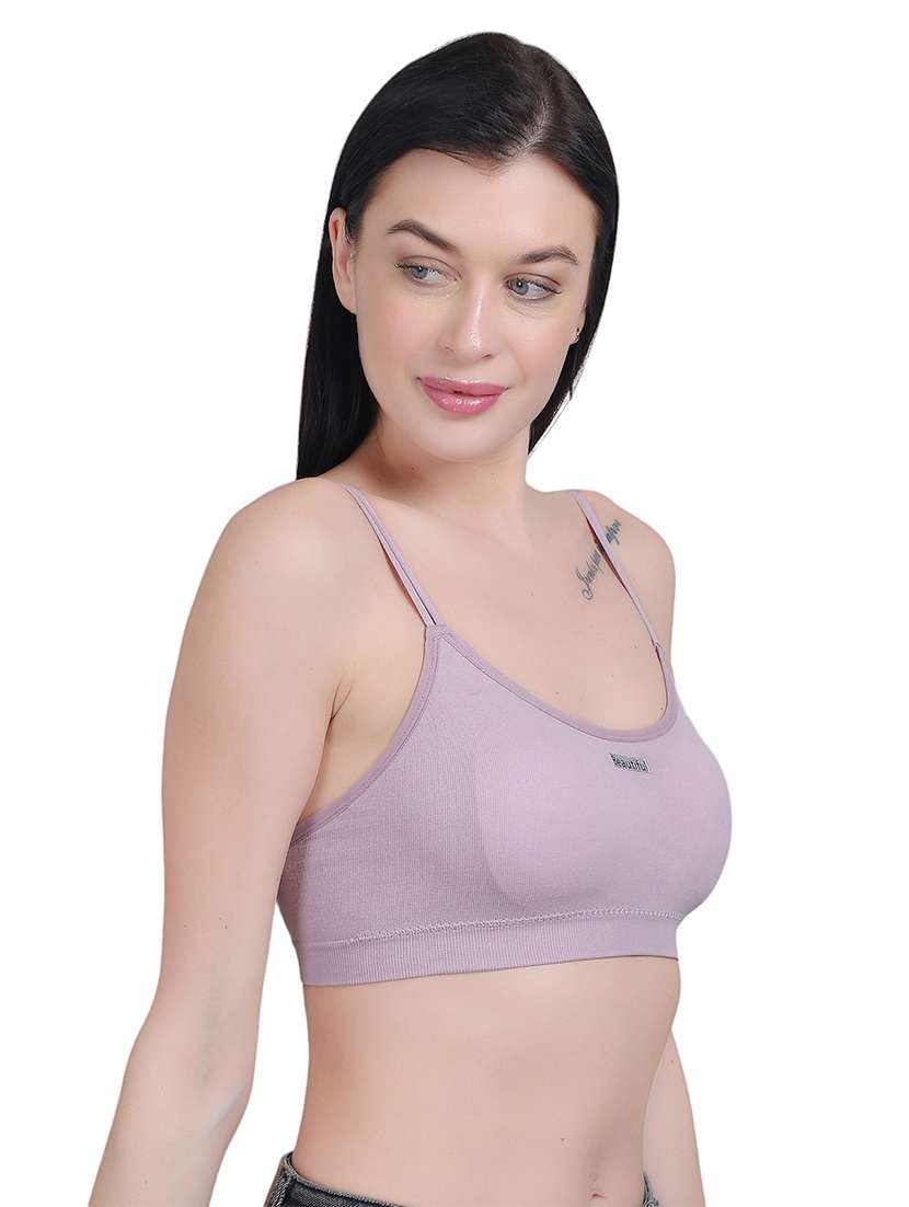 purple nylon stickon bra - 21018710 -  Standard Image - 1