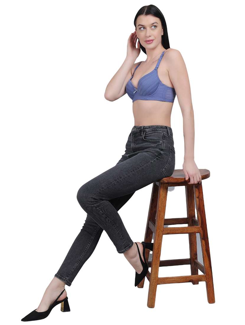 blue nylon regular bra - 21018734 - Standard Image - 4