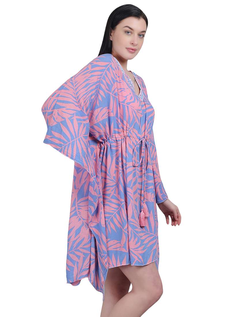 women tropical printed kaftan dress - 21018999 -  Standard Image - 1
