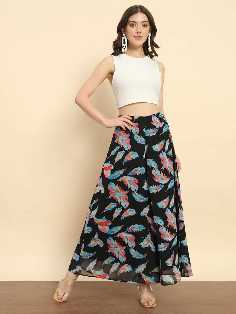 women black printed palazzo - 21020445 -  Standard Image - 4