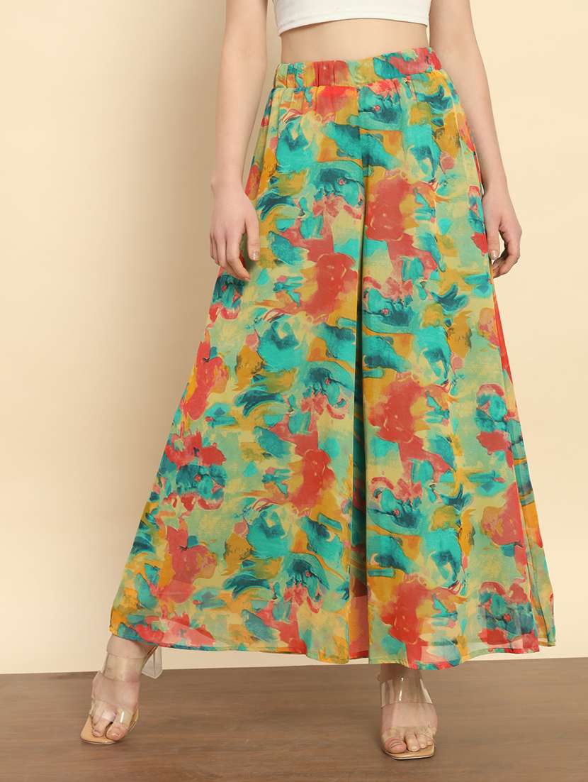 women multi colored flared palazzo - 21020448 - Zoom Image - 0