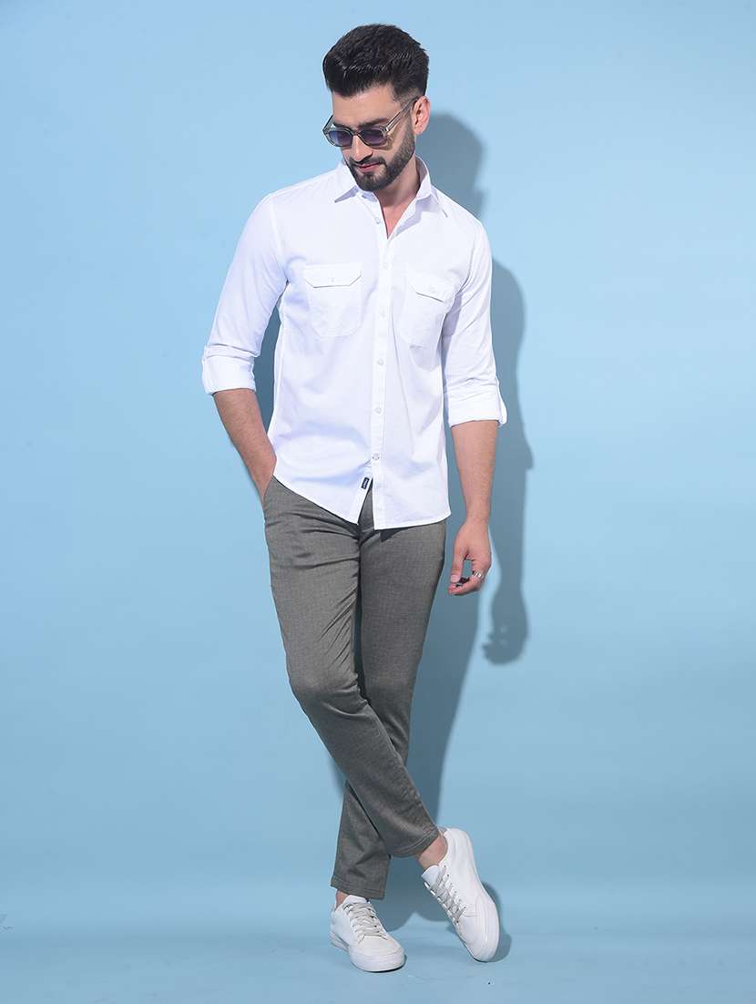white cotton casual shirt - 21020992 -  Standard Image - 4