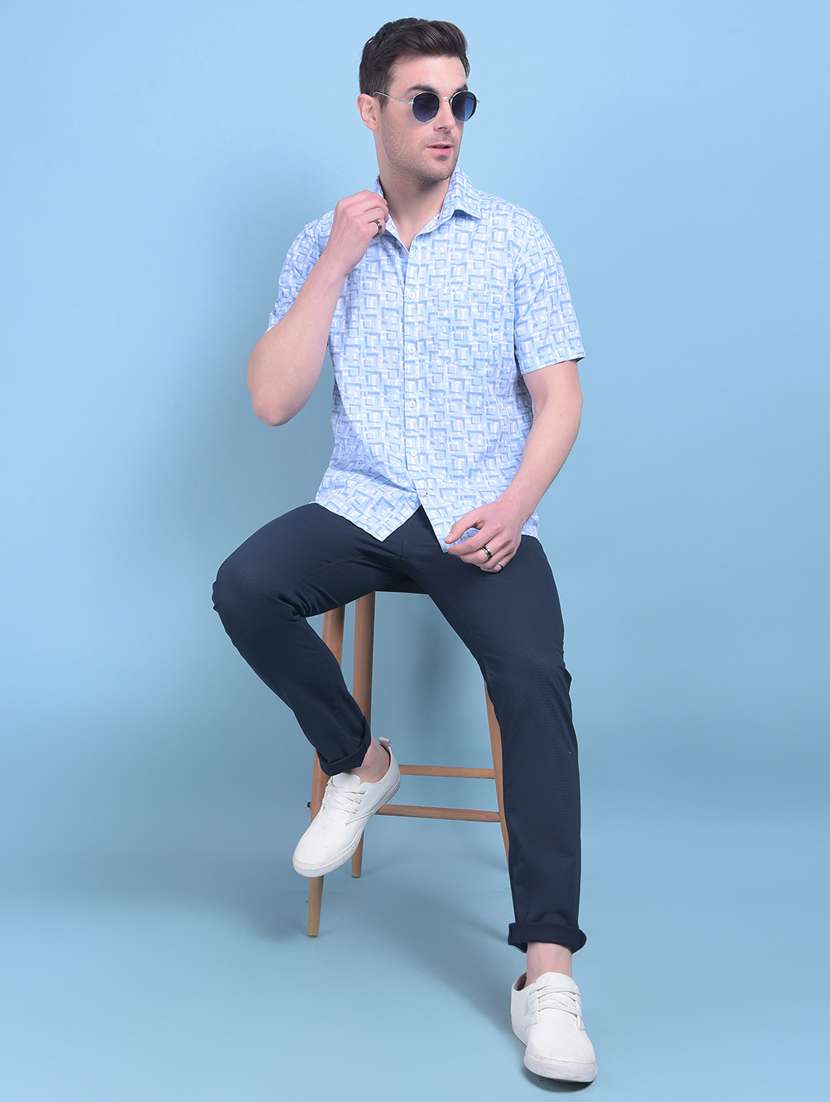 blue cotton casual shirt - 21021028 -  Standard Image - 4