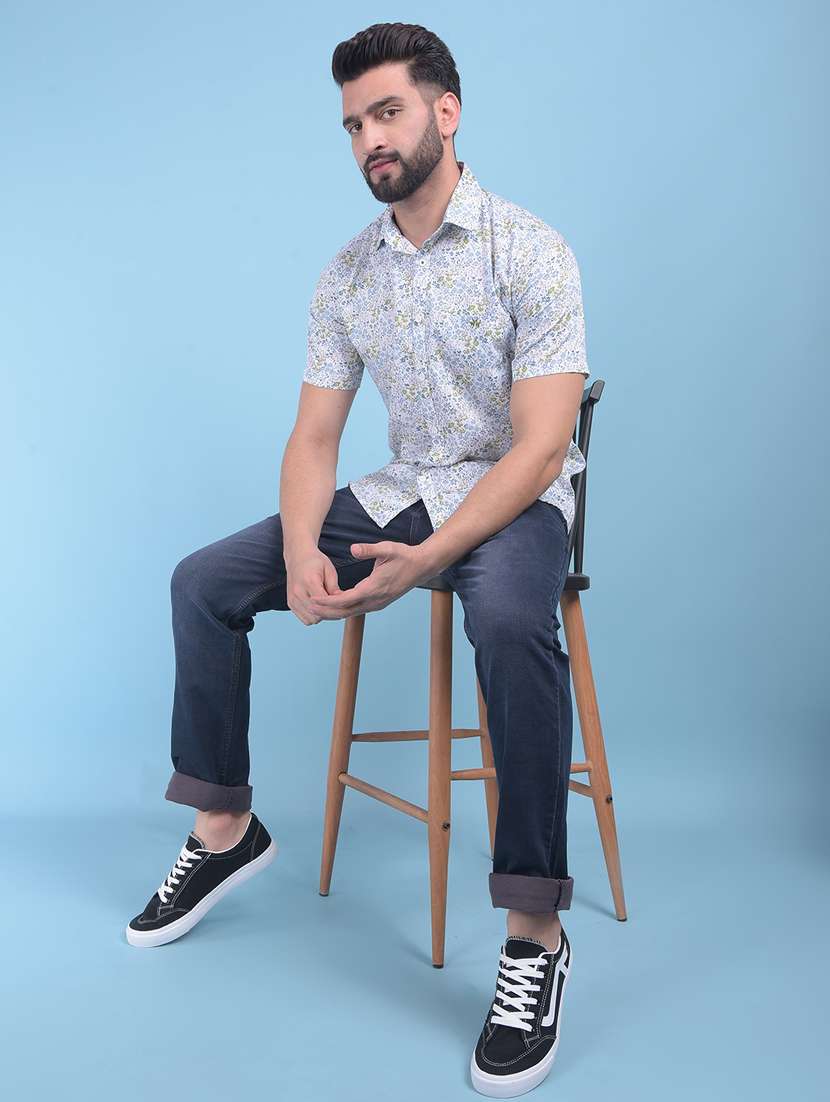 olive cotton casual shirt - 21021033 -  Standard Image - 4