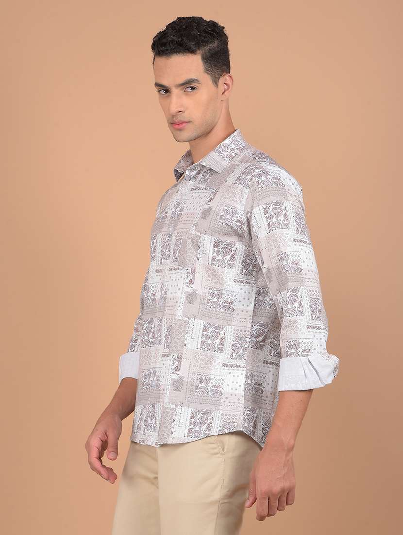 grey cotton casual shirt - 21021064 -  Standard Image - 1