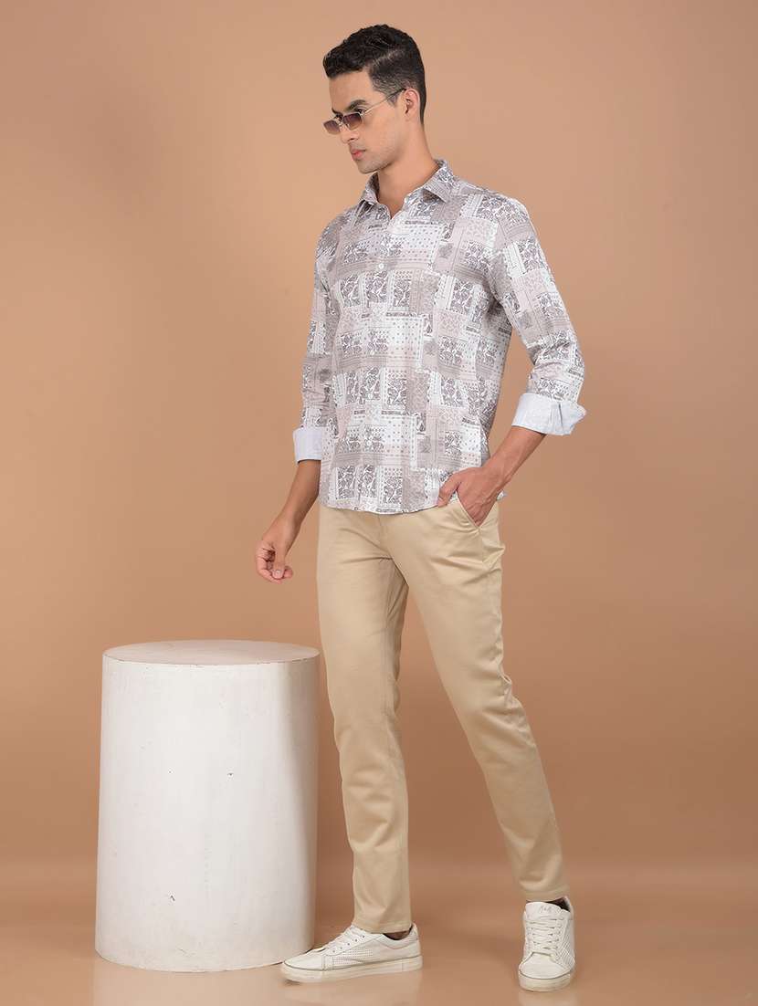 grey cotton casual shirt - 21021064 -  Standard Image - 4