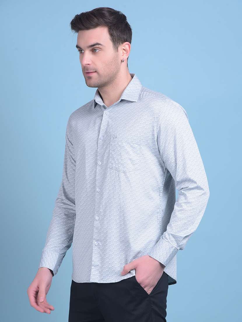 grey cotton casual shirt