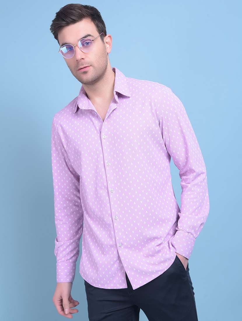 purple polyester casual shirt