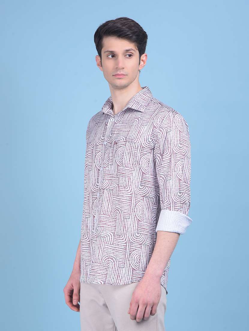 brown cotton casual shirt - 21021086 -  Standard Image - 1