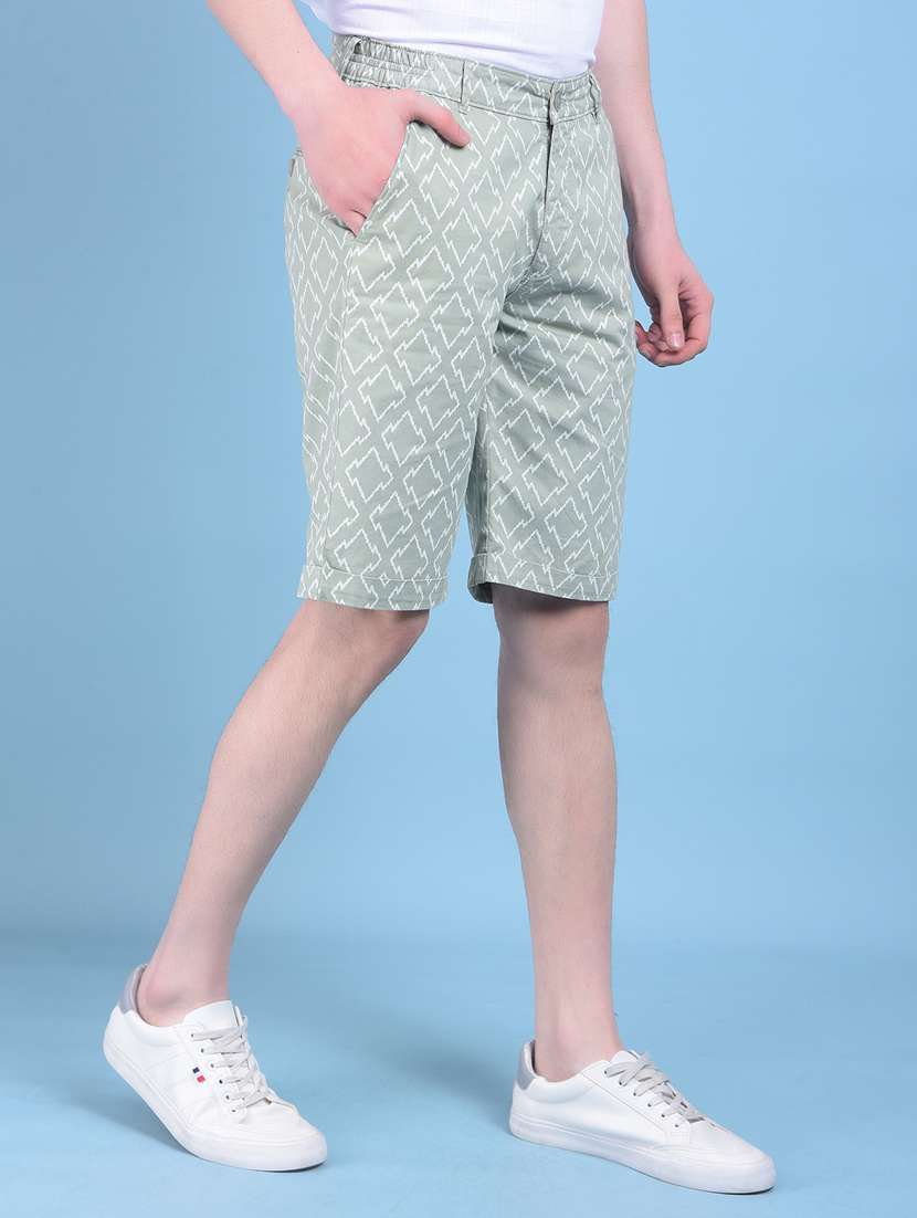 men printed mid rise chinos bermuda shorts - 21021106 -  Standard Image - 1