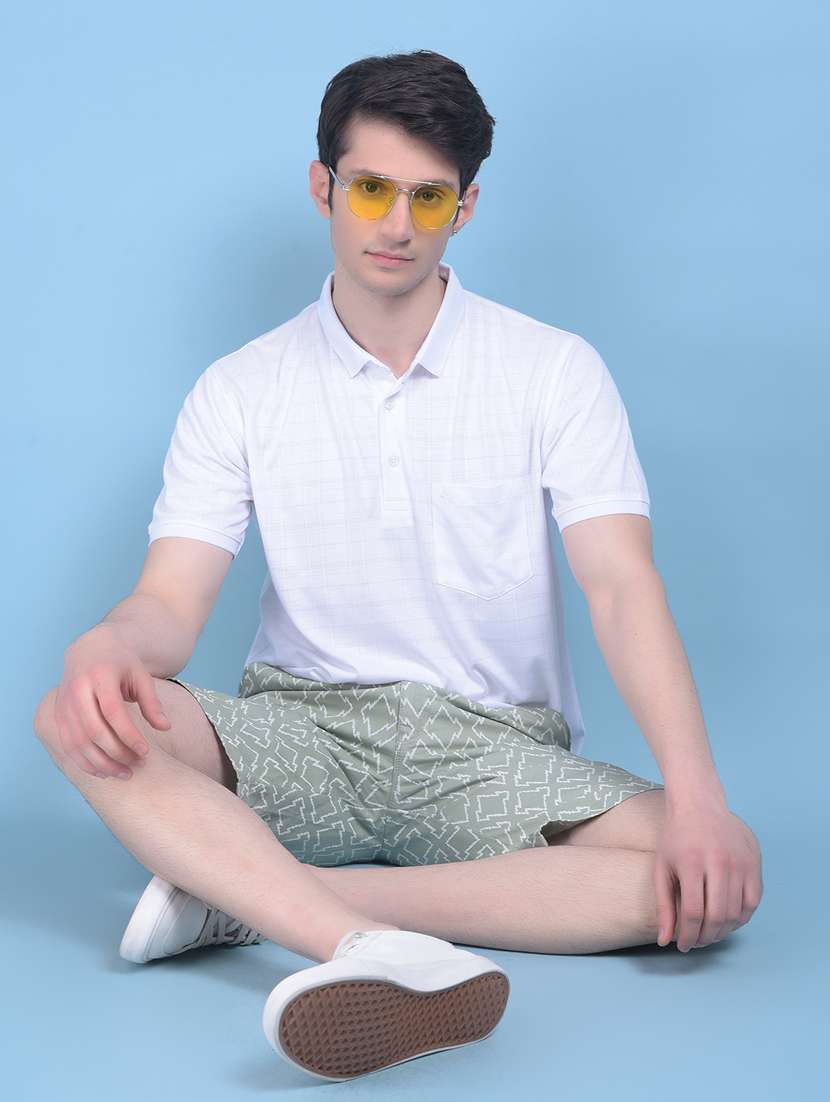 men printed mid rise chinos bermuda shorts - 21021106 -  Standard Image - 4