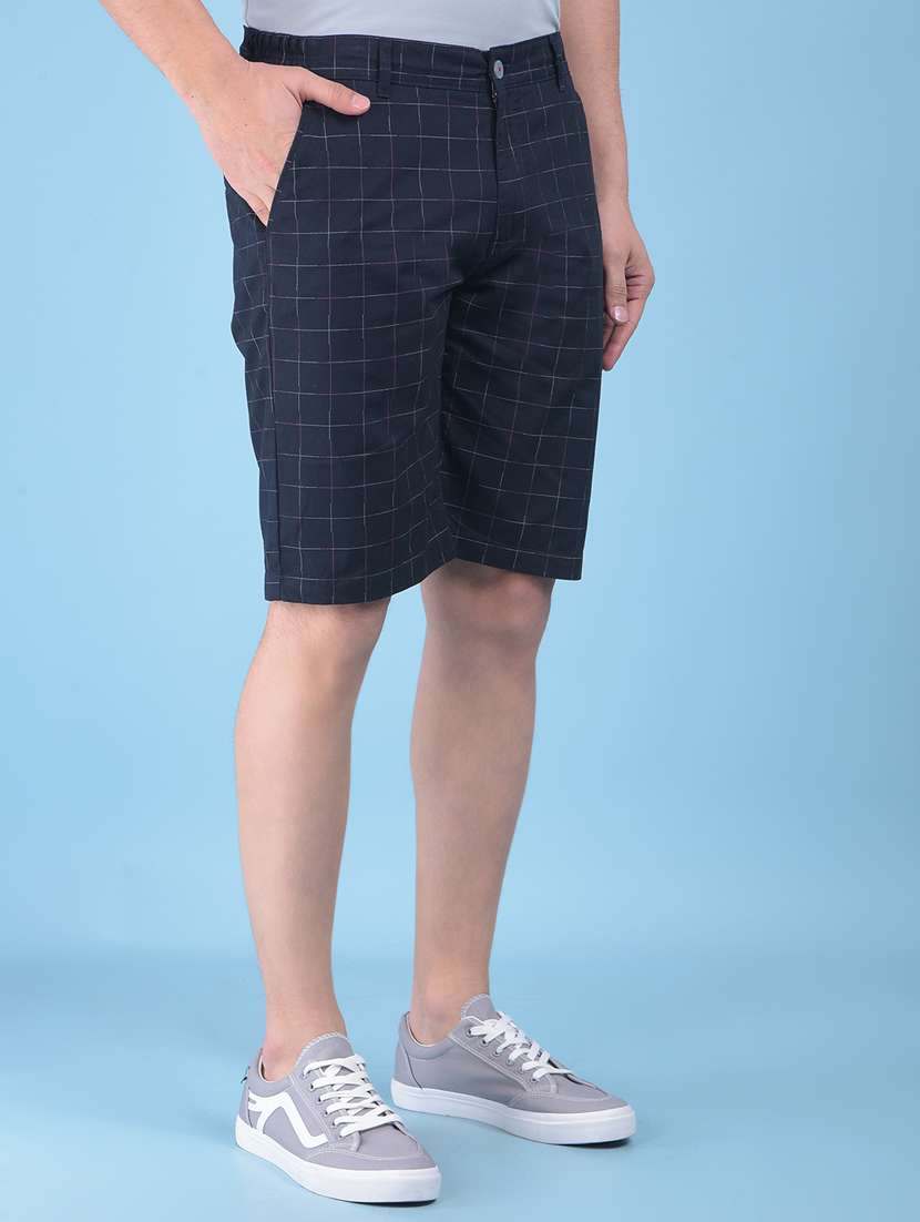 black cotton  shorts - 21021109 -  Standard Image - 1
