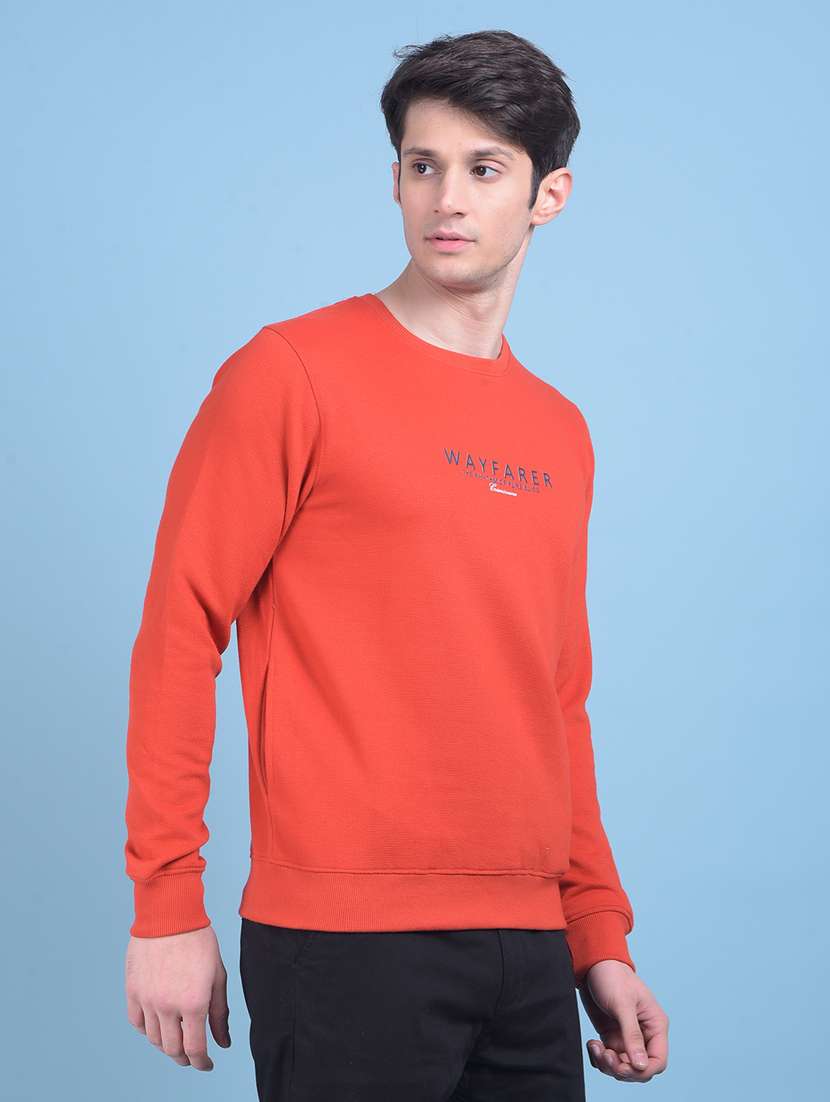 red chest print long sleeve sweatshirt - 21021111 -  Standard Image - 1
