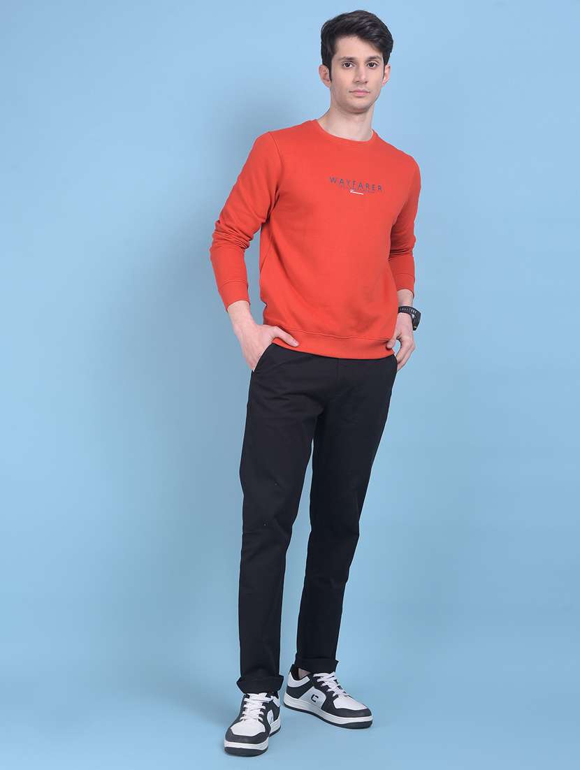 red chest print long sleeve sweatshirt - 21021111 - Standard Image - 4
