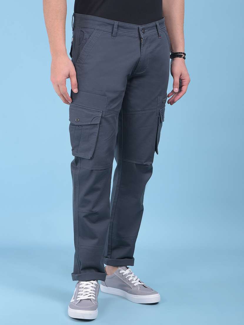 grey cotton cargos - 21021149 -  Standard Image - 1