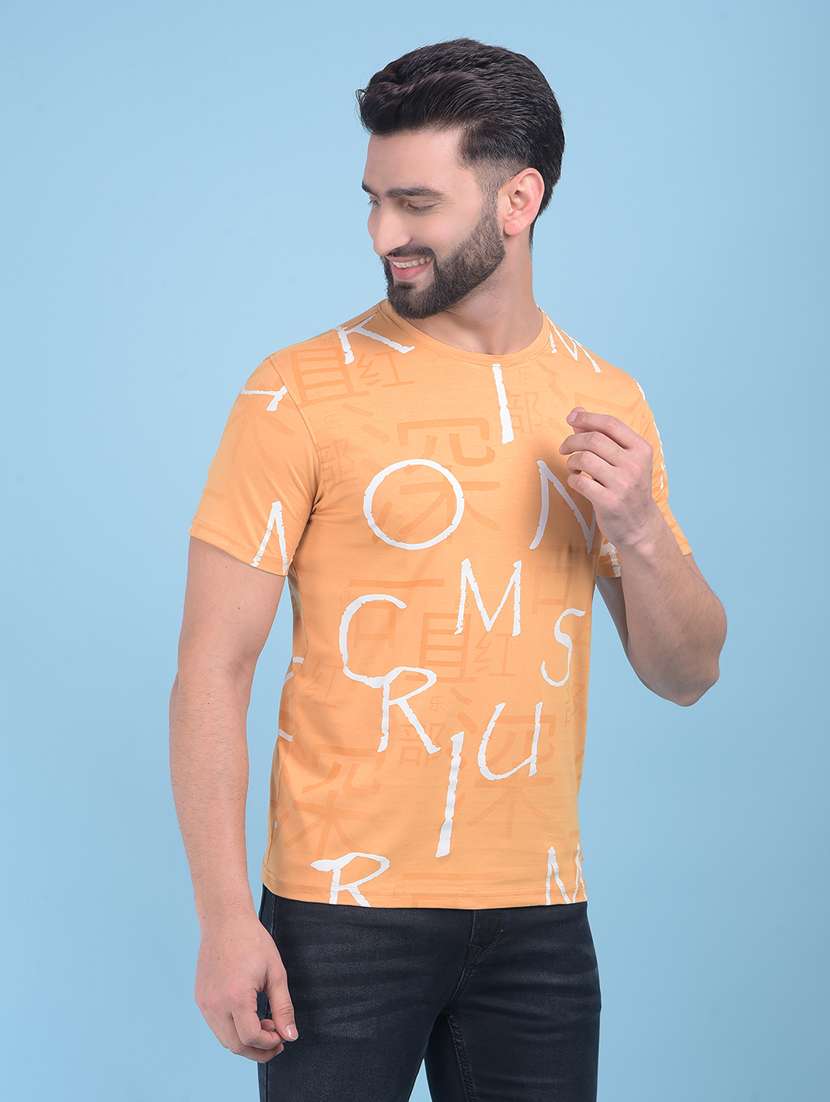 men round neck printed t-shirt