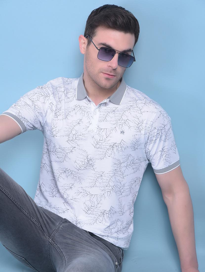 white polyester all over print tshirt - 21021167 - Standard Image - 1